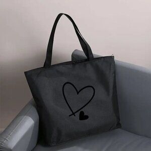 Chic Hearts & Hope Print Tote Bag